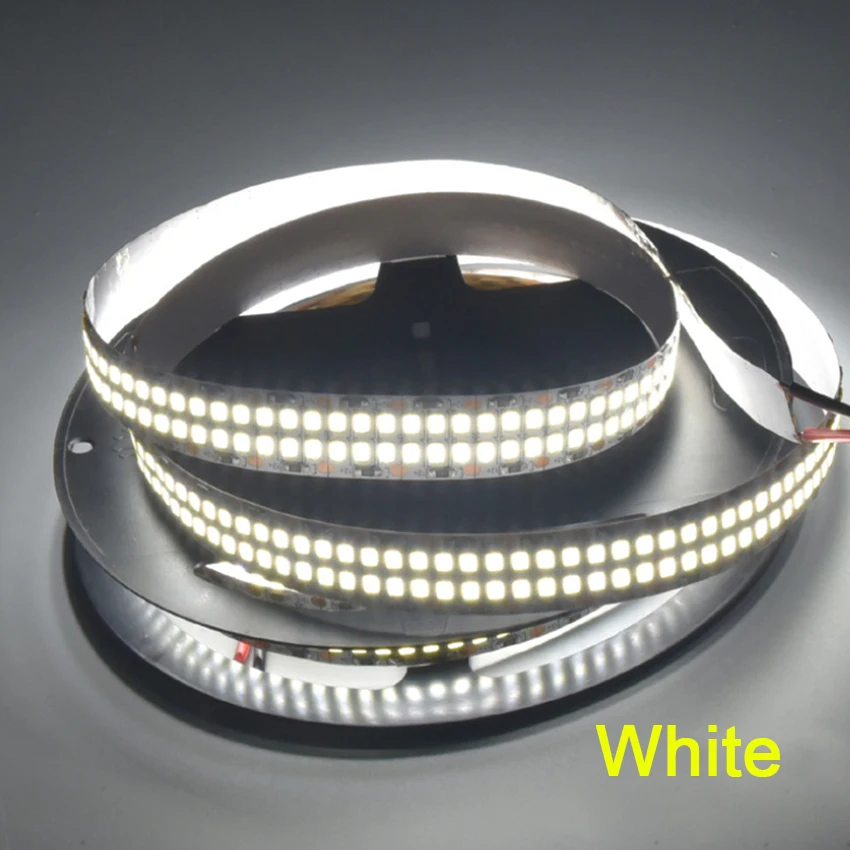 480 светодиодный s/м светодиодный полосы SMD2835 12V 24V 2400 светодиодный s двухрядные гибкие ленты веревки освещение украшения неоновые светильники 15 мм Non-Водонепроницаемый - Испускаемый цвет: White