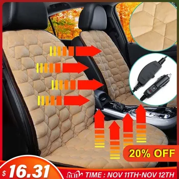 

12V Car Heated Seat Covers Cushion Seat Warmer Winter Household Cover Plush Electric Heating Mat universal heating Heater Warm