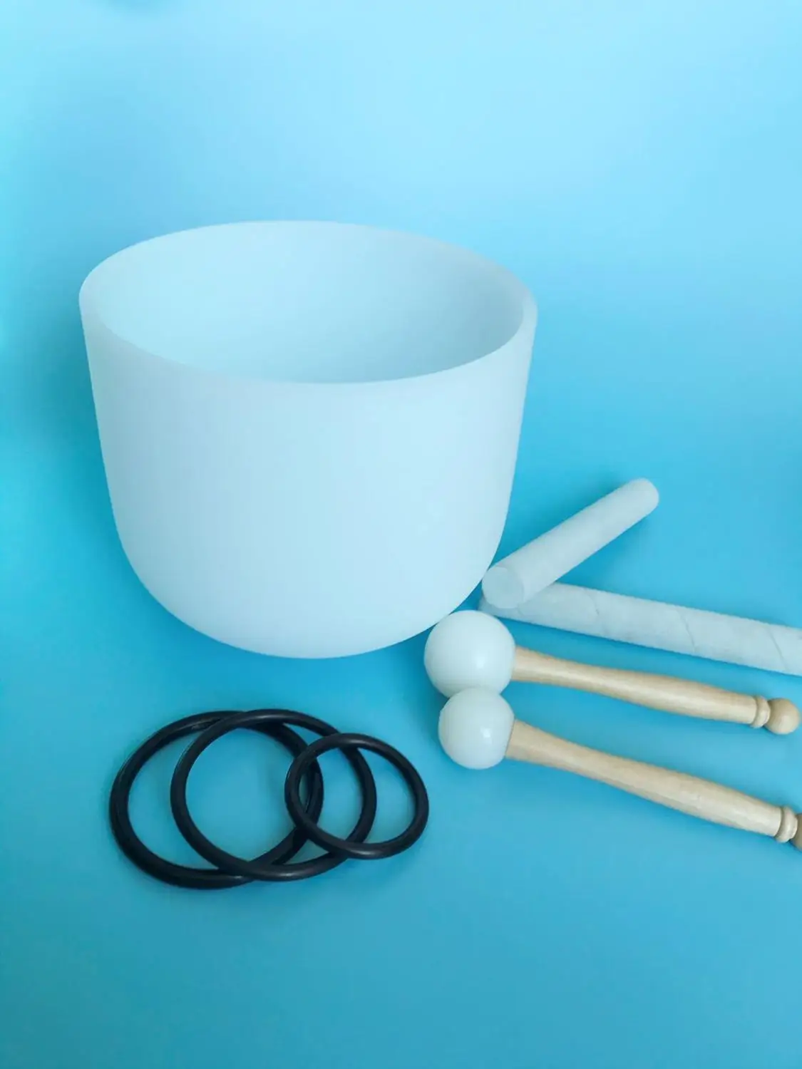 Hot sale quartz crystal singing bowl white bowl 12inch and 14inch 2pcs