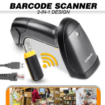 

2.4G Handheld Barcode Scanner Wireless Wired Scan Barcode Reader USB Power Powerful 2 In 1 Scanners for all 1D Bar Code