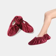 1 пара чехлов для обуви, противоскользящие, для помещений, хлопок, бархат, покрытие для обуви, регулируемые, моющиеся, галоши, переносная обувь, пылезащитные Чехлы, bp249