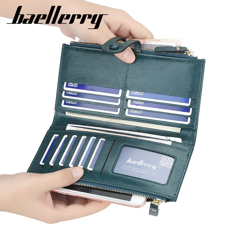 2023 Women Wallets Fashion Long PU Leather Top Quality Card Holder Classic Female Purse  Zipper Brand Wallet For Women 3