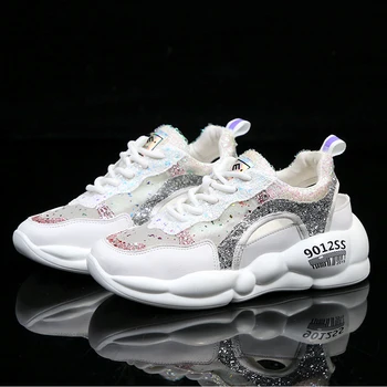 

Brand The New Sequins Wear-resistant Shoes woman Colorful Fashion Casual women's shoes кроссовки женские