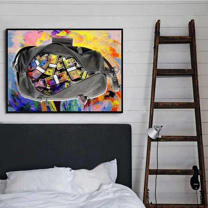 

AAHH Canvas Painting Gold Standard Modern/pop Culture Money Style Street Art Canvas for Home Decor Wall Art Poster