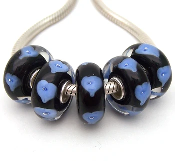 

JGWG2291 5X 100% Authenticity S925 Sterling Silver Beads Murano Glass beads Fit European Charms Bracelet diy jewelry Lampwork