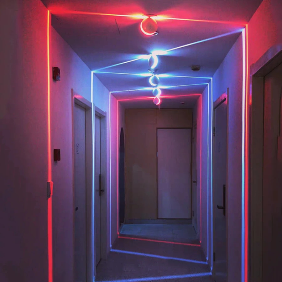 Thrisdar 10 Вт затемнения RGB светодиодный настенный светильник с дистанционной линией рама для дверей и окон лампа спальня КТВ отель коридор крыльцо настенные светильники