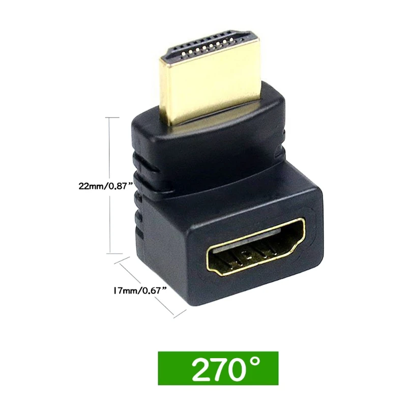 Маленький практичный HDMI-совместимый Мужской и Женский прямоугольный адаптер для