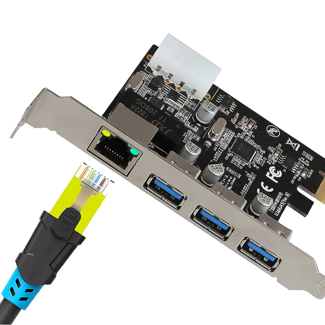 3 порта USB 3,0 PCI-E к внешнему концентратору+ RJ-45 сетевая карта Gigabit Ethernet 10/100/1000 Мбит/с PCI Express USB3.0 LAN адаптер комбо