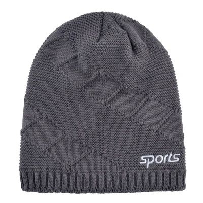 2 шт. Лыжные шапки бини для мужчин шарф вязанные шапочки Skullies Beanies мужские спортивные теплые шапки женская маска набор головные уборы, Балаклава Gorro - Цвет: Gray3  hat