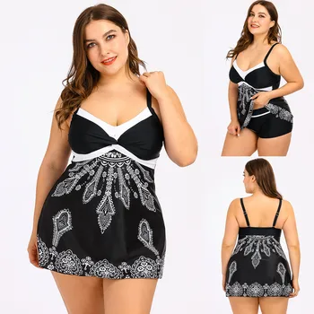 

Women's plus size celebrity print swimsuit two-piece swimsuit Boho Print Push Up Tankini Set Two Piece Plus Size Swimsuit