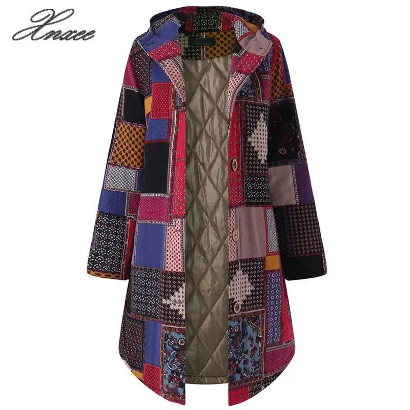 

Female Jacket Women Hooded Long Sleeve Vintage Ladies Fleece Thicken Coats Button Long Coat Autumn winter wool coat Plus Size