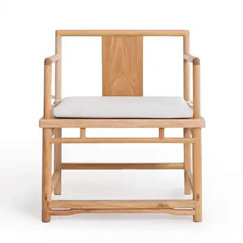 

Black walnut old elm solid wood single circle chair new Chinese style Zen hat three-piece antique tea