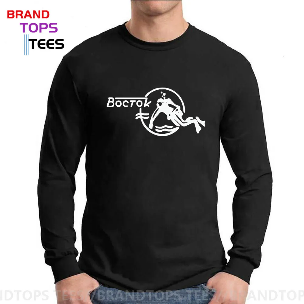 Moda Cool Scuba Diver T-Shirt Da Uomo Funny Dive Tshirt Vostok Scuba Amico Diving Maniche Lunghe Da Uomo Con Stampa Personalizzata