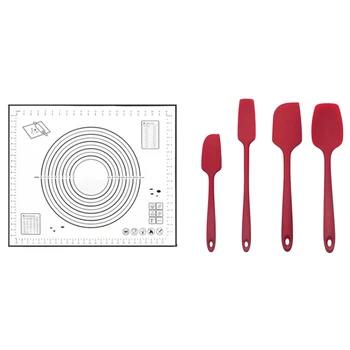

1 Set Spatula Set,Versatile Tools & 1 Pcs Kneading Pad with Scale Baking Tool Kneading Pad Non-Stick Dough Pad