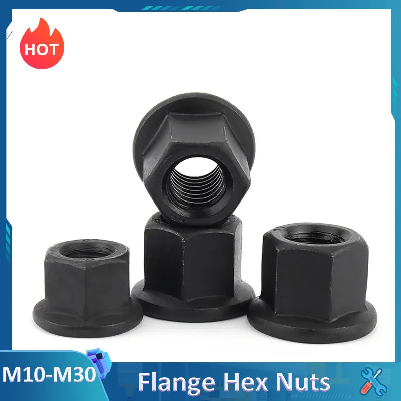 M12 Hexagon Flange Nut M3 Nuts Flange Black Hex Flange Nuts M2