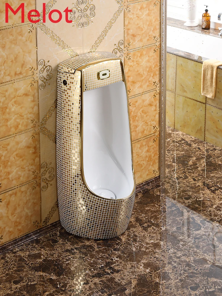 

Urinario Plateado Con Cubierta Dorada Personalizada Urinal for Children and Adults