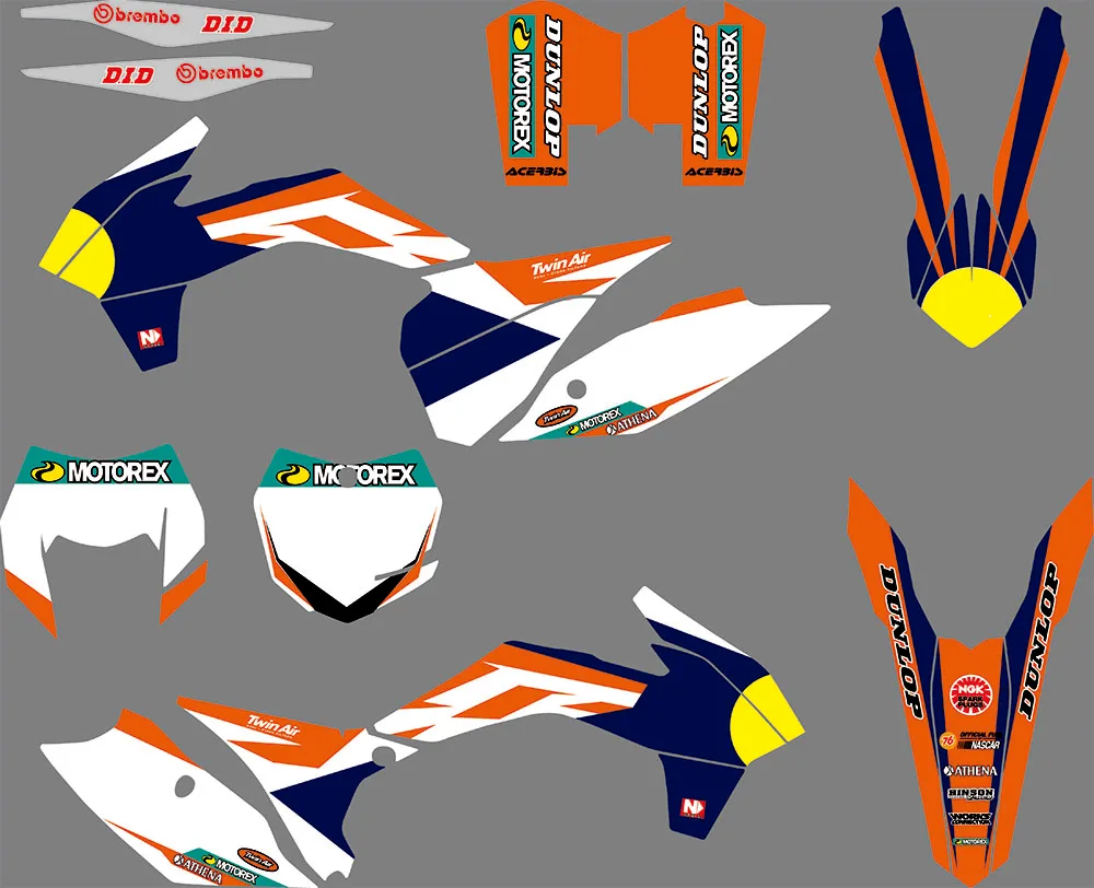 

3M 1064 мотоциклетная команда графика и фоны наклейки Стикеры Наборы для KTM EXC XCW XCF-W 2014 2015 2016