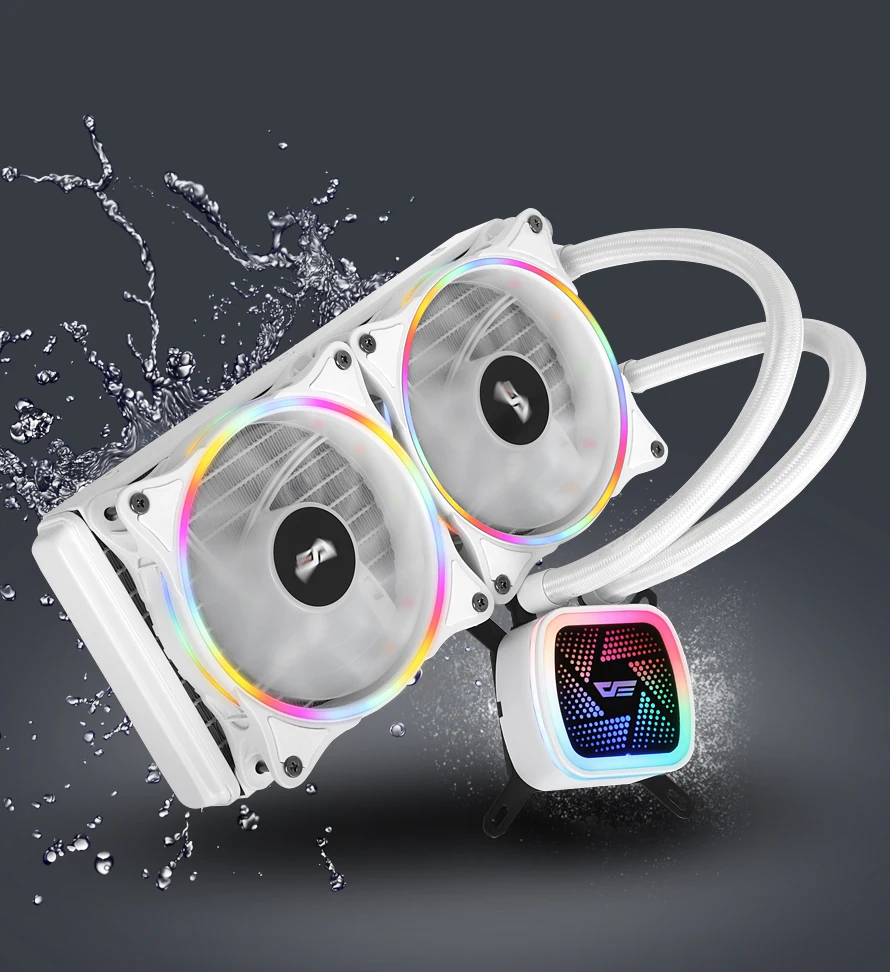 White DT240 DarkFlash aigo PC чехол для компьютера вентилятор процессора T120/240 кулер для воды радиатор интегрированный радиатор водяного охлаждения Поддержка Intel/AMD - Цвет лезвия: White DT240