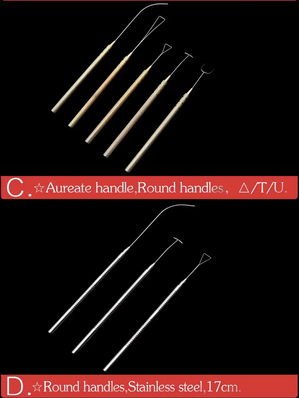 Двойной имитатор век aureate ручка титановый сплав из нержавеющей стали круглые рукоятки arc плоский двойной инструмент для век