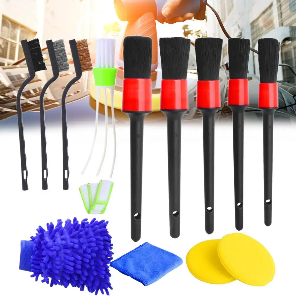 

13pcs Auto Detailing Brushes Set Car Air Conditioner Brush Dirt Dust Clean Brush For Car Home Leather Air Vents Rim Cleaning