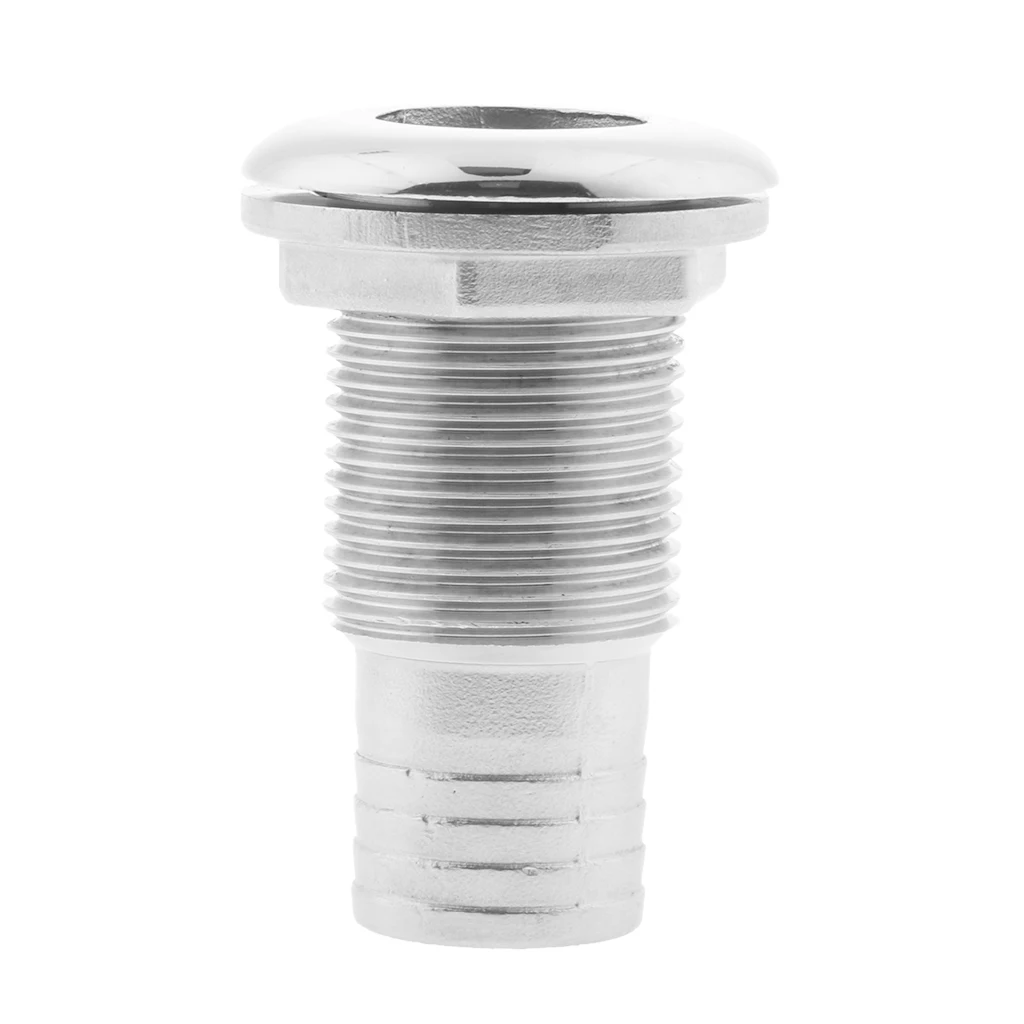 316 Stainless Steel 63mm Length Straight 1'' Hose Barb Boat Thru-Hull Fitting
