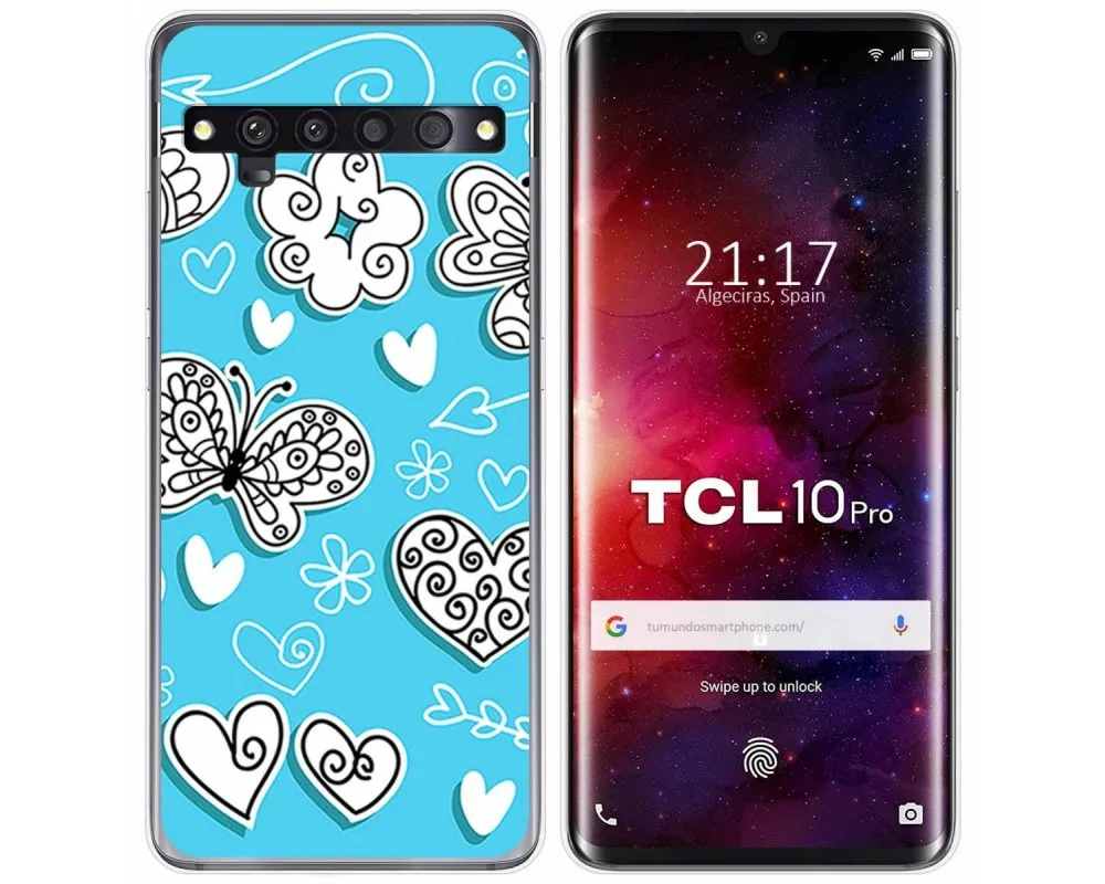 Чехол гелевый из ТПУ для TCL 10 Pro с рисунком бабочек | Мобильные телефоны и