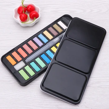

12/18/24 Solid Watercolor Paint Set Portable Drawing Brush Art Painting Supplies