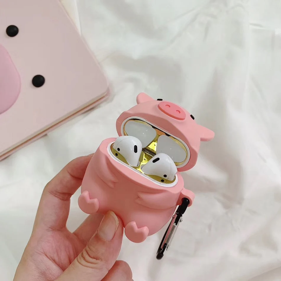 3D Милые аниме из мультфильмов чехол для Airpods 2 чехол силиконовый наушник чехол для Apple Air Pods чехол для Earpods Funda с брелком