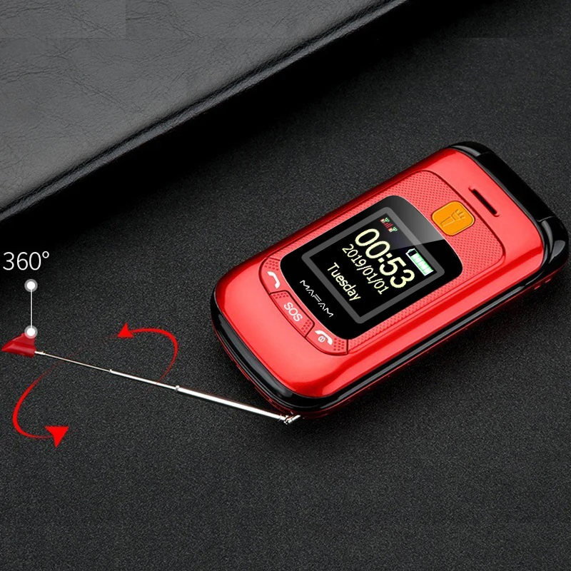 Flip Double Dual Screen Dual SIM SOS key Speed Dial Touch Handwriting Russian Keyboard FM Senior Cellphone For Old People