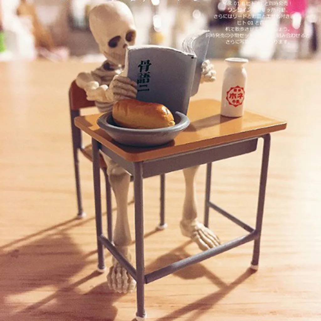 Dollhouse Miniature  Desk Chair Set Kids Pretend Play Furniture Model