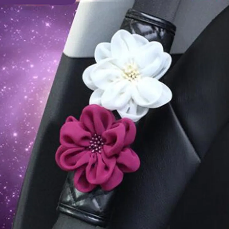 Seat belt covers Новое поступление Роза цветы рукоятка ручного тормоза рукоятки рычага КПП Накладка для ремня безопасности зеркало заднего вида лоскутных покрывал - Название цвета: Seat belt covers