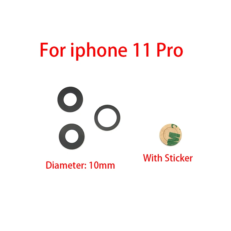 For Iphone 11 Pro 10 шт./лот, камера Стекло Объектив задняя камера стекло объектив для Iphone 11 Pro Max с клеем Замена Ремонт Запасные части - Цвет: For Iphone 11 Pro