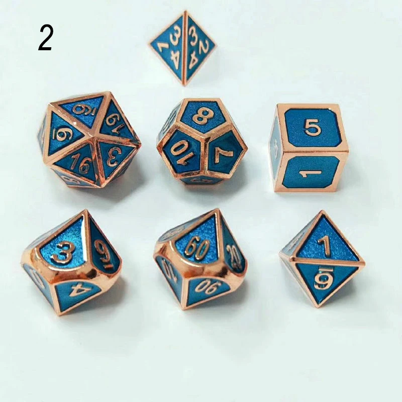 Металлические кости dnd Набор кубиков rpg многогранные Твердые подземелья и дракон настольные игры цинковый сплав зеленый цифровой d& d кости 7 шт