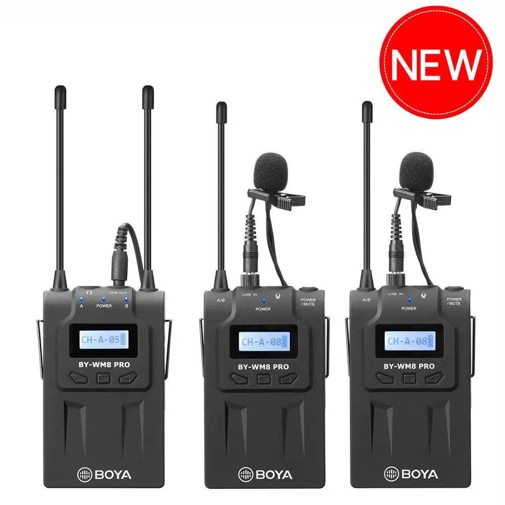BOYA BY WM8 Pro UHF Беспроводная петличная микрофонная система для iPhone 8 видео интервью