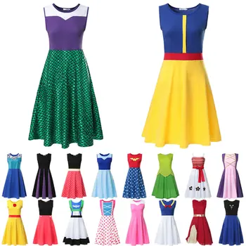 

Elsa And Anna Mother Matching Outfits With Daughter Summer Women Fairy Princess Moana Dress Mickey Toy Story Fancy Costumes