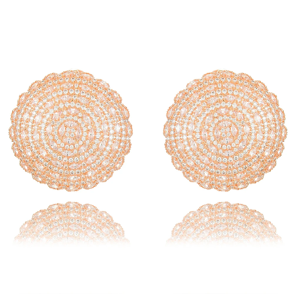 Rose Gold GODKI модные корейские массивные серьги для женщин Свадебные Серьги Дубай богемные популярные современные ювелирные изделия - Окраска металла: Rose Gold