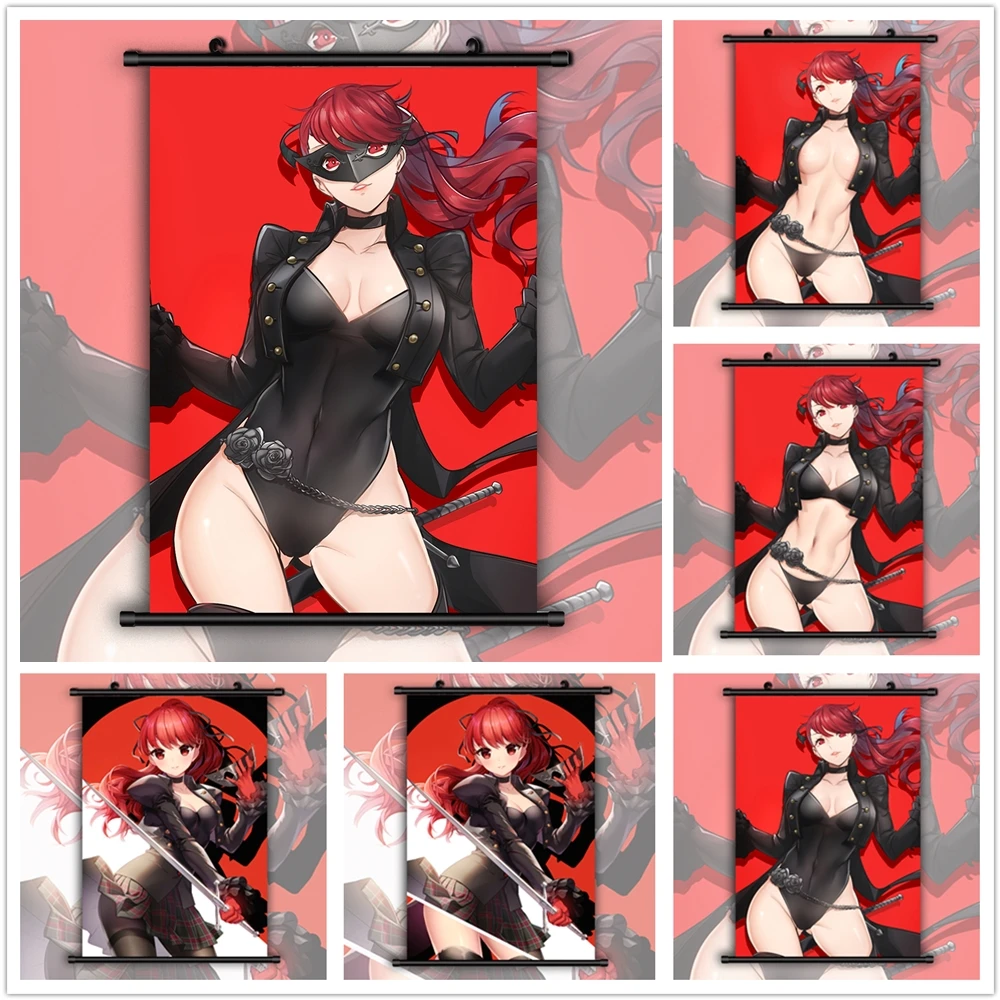 Persona 5 the Royal Yoshizawa Kasumi Phantom вор Аниме Манга настенный плакат прокрутка|Рисование и