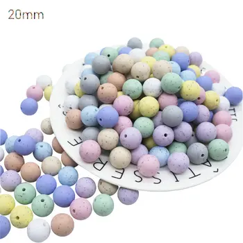 

20pcs DIY Silicone Beads 20mm Round Shape Soft Chew BPA Free Silicone Beads For Baby DIY Jewelry Pacifiers Clip Teether