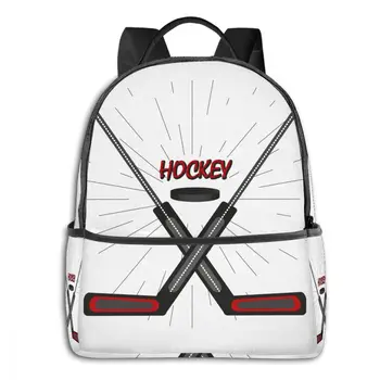 

Hockey Sticks And Puck Backpack Boy Girl School Bag for Teenager Student Shoulder Bag Travel Bag