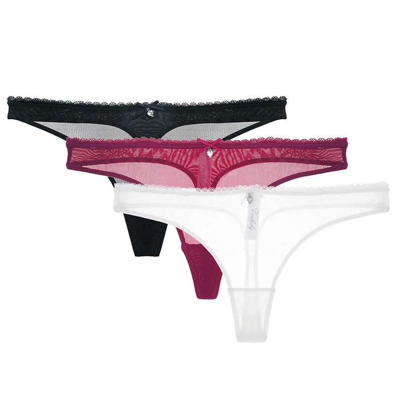 black winered white Varsbaby/прозрачные трусики-стринги с блестками; прозрачные трусы с низкой посадкой; S-2XL трусы; 3 шт./лот - Цвет: black winered white