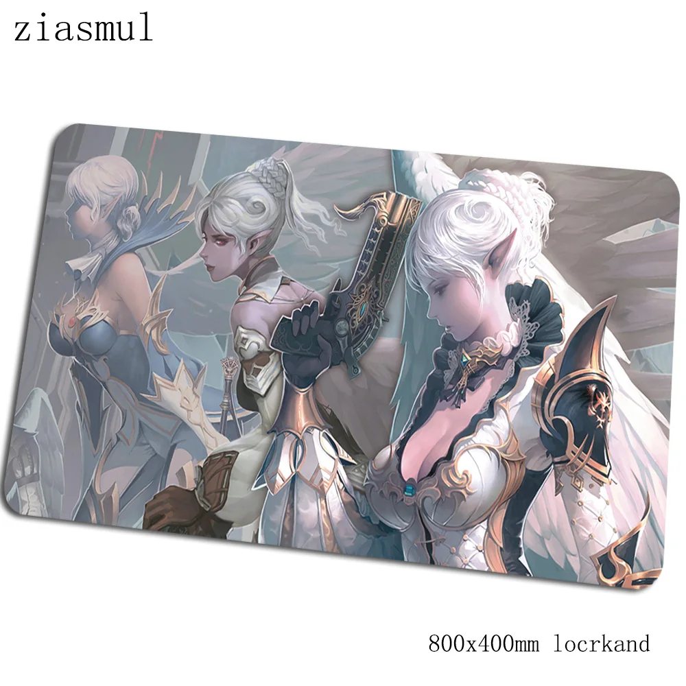 Lineage 2 коврик для мыши 80x40 см игровой коврик для мыши с изображением Аниме Толстая офисный ноутбук с алюминиевым корпусом стол коврик с обработанным краем padmouse игры pc gamer коврики - Цвет: Size 800x400x2mm