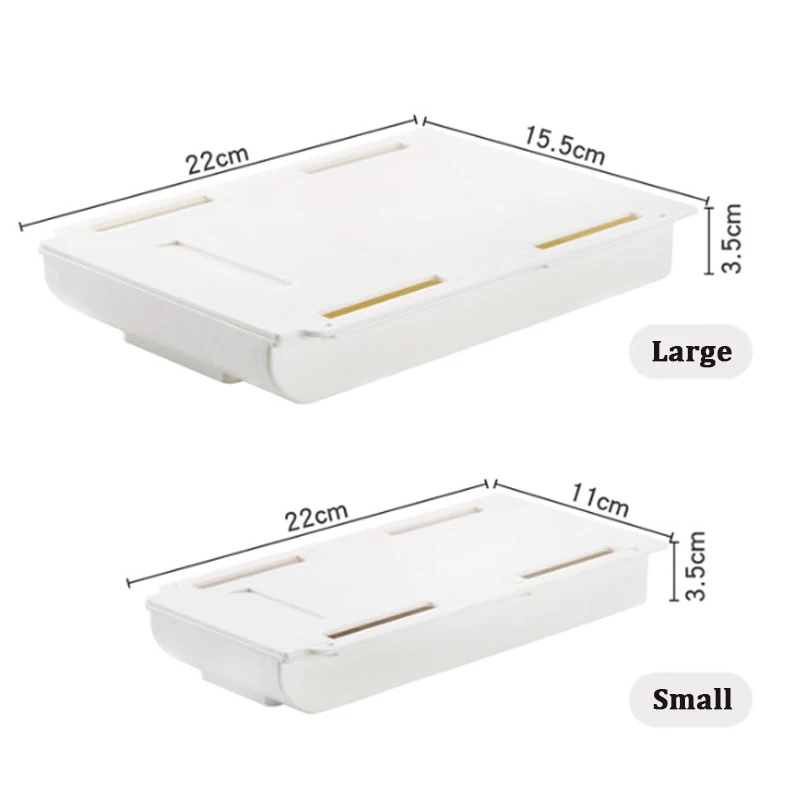 Office Organizer Self Stick Pencil Tray Desk Table Storage Drawer Box Under Desk Stand Self-adhesive Under-Drawer Storage Box