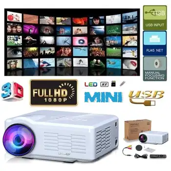 

HD Mini Projector Native 800x480 LED WiFi Proyector 7000 Lumens Video Home Cinema 3D HDMI Movie Game Proyector
