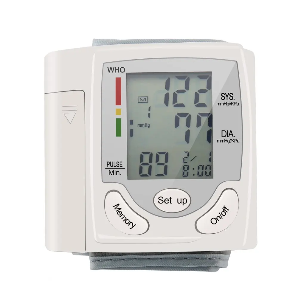 Auto LCD Digital Upper Arm Meter Wrist BP Home Heart Beat Pulse Monitor with Cuff Health Care Instrument