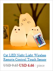 Сенсорный цветной светодиодный ночник с кошкой, USB Перезаряжаемый мультяшный силиконовый прикроватный светильник с животными для спальни, детский подарок