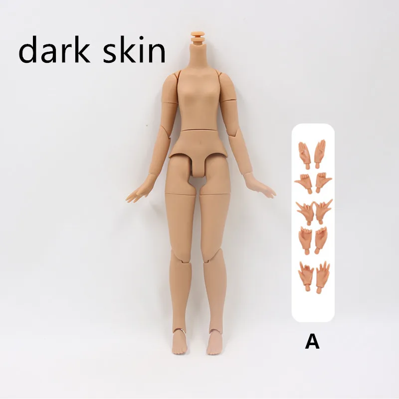 Fortune Days 1/6 BJD кукла маленькая грудь обнаженное тело девушки белая кожа, темная кожа и натуральная кожа Подарочная игрушка - Цвет: DOLL AND HAND A