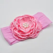 Стиль, европейский и американский стиль, детская лента для волос, с жемчугом, на гриле, с краем, с цветком, нейлоновая повязка на голову, детский головной убор, для младенцев, широкие волосы, Acc