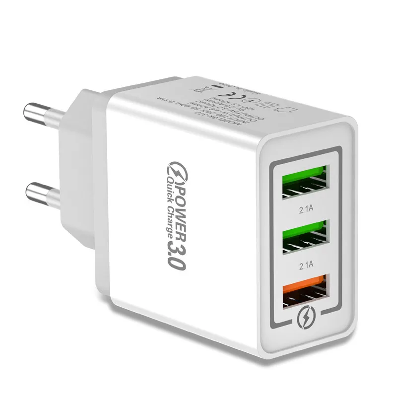 USLION Quick Charge 3,0 USB зарядное устройство для путешествий настенный адаптер быстрой зарядки для iPhone 7 XS samsung Xiaomi планшетов мобильного телефона type C - Тип штекера: Grey