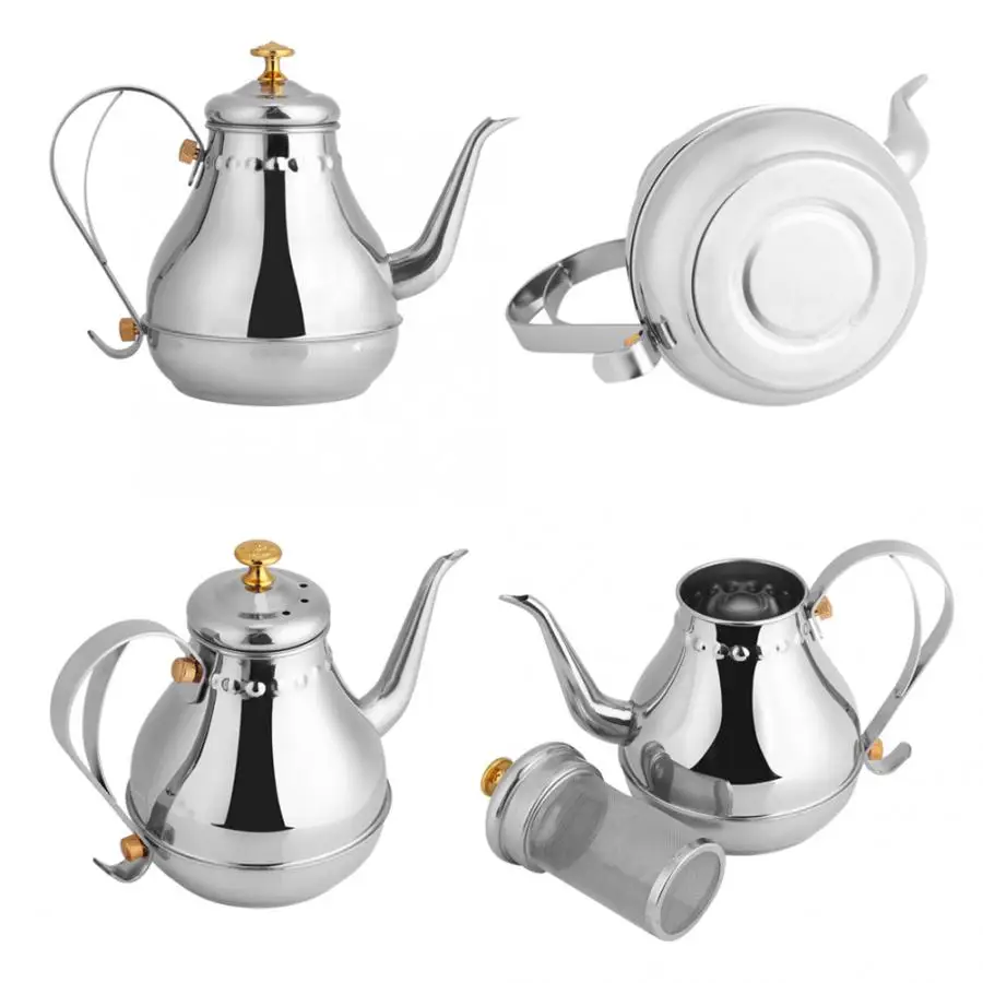 1.2 l Tea Coffee Pot Stainless Steel Gooseneck Pouring Coffee Drip Pot with Tea Filter Pots