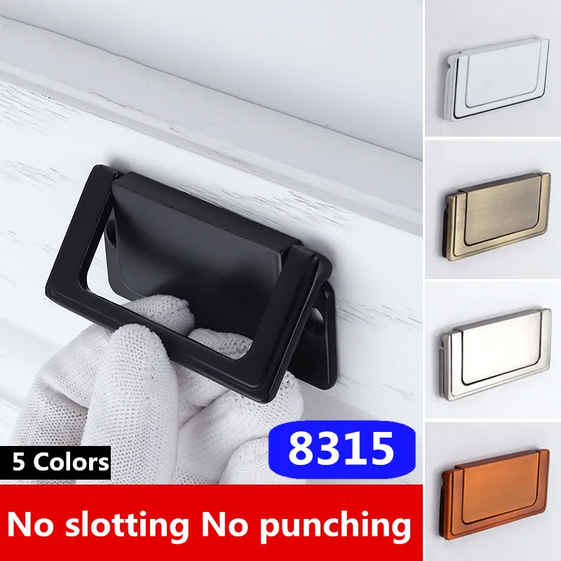 No Slotting No Punching Hidden Furniture Handle Kitchen Drawer